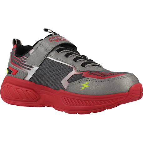 Baskets enfant garçon Gris ccyl+Noir bblm+Rouge gurd 17 - vertbaudet enfant 
