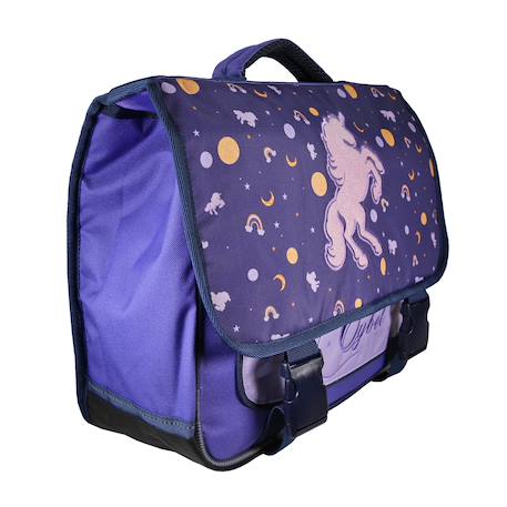 Cartable scolaire 2 compartiments Cybel Licorne Céleste- 38 cm Violet 2 - vertbaudet enfant 