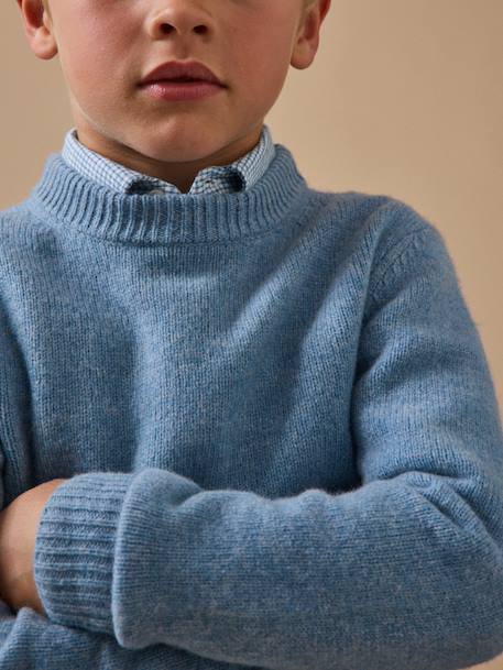 Pull garçon en laine merinos Bleu+Bleu clair+Gris chine+Vert 8 - vertbaudet enfant 