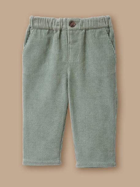 Pantalon en velours côtelé bébé Orage+Vanille+Vert pastel 5 - vertbaudet enfant 