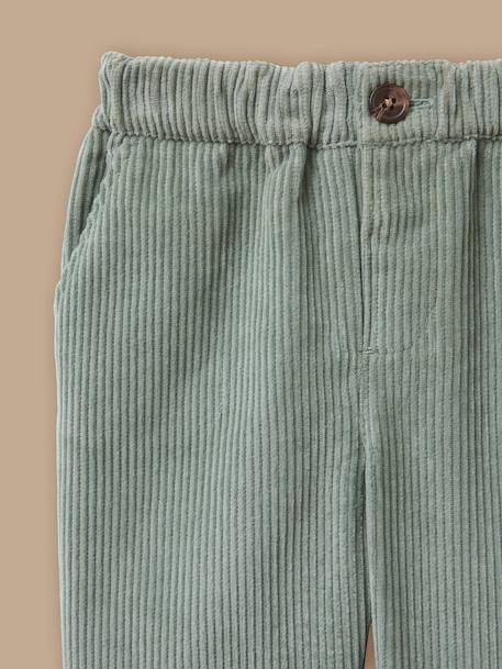 Pantalon en velours côtelé bébé Orage+Vanille+Vert pastel 6 - vertbaudet enfant 