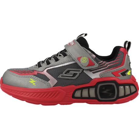 Baskets enfant garçon Gris ccyl+Noir bblm+Rouge gurd 14 - vertbaudet enfant 