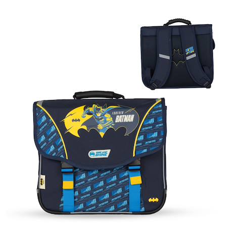 Cartable scolaire 38 cm - 2 compartiments Batman Forever Bleu et Jaune 1 - vertbaudet enfant 
