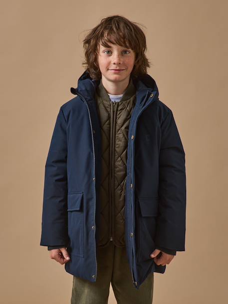 Parka doudoune garçon Kaki+Marine 7 - vertbaudet enfant 