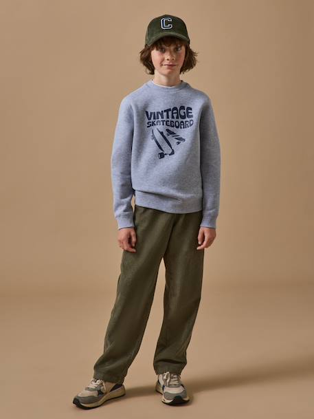 Sweat garçon imprimé en molleton Gris chine 3 - vertbaudet enfant 