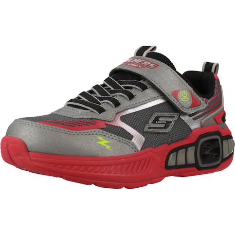Baskets enfant garçon Gris ccyl+Noir bblm+Rouge gurd 16 - vertbaudet enfant 