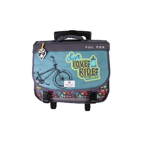 Cartable à roulettes réversible 2 compartiments Rider - 38 cm Bleu 1 - vertbaudet enfant 