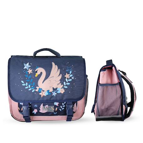 Cartable scolaire 38 CM - 2 compartiments Phileas - Cygne Bleu et Rose 1 - vertbaudet enfant 