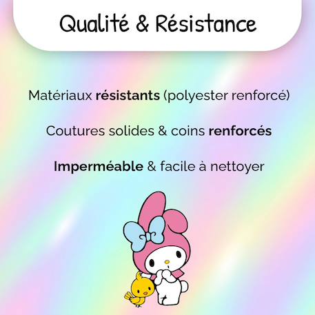 Cartable scolaire 38 cm - 2 compartiments My Melody Birdy à effet holographique Rose 6 - vertbaudet enfant 
