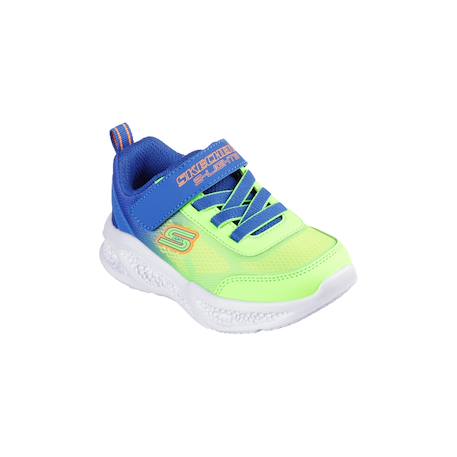Chaussures à lacets extensibles meteor lights krendo – confort sportif enfant Bleu+Bleu lime+Noir   bleu 12 - vertbaudet enfant 