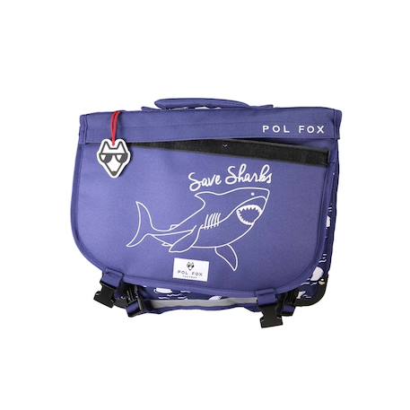 Cartable réversible 2 compartiments Shark - 38 cm Bleu 6 - vertbaudet enfant 