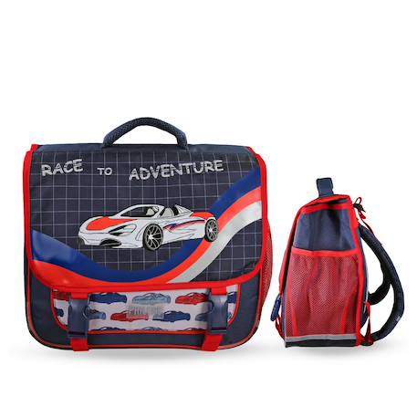 Garçon-Accessoires-Fourniture scolaire-Cartable-Cartable scolaire 38 CM - 2 compartiments Phileas - voiture de course