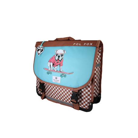 Cartable 38 cm garçon Skate réversible avec 2 compartiments - Primaire Marron 2 - vertbaudet enfant 