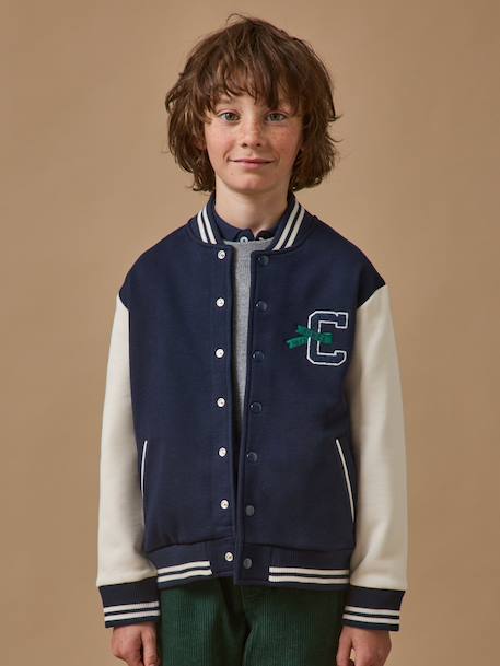Blouson teddy brodé garçon Marine 5 - vertbaudet enfant 