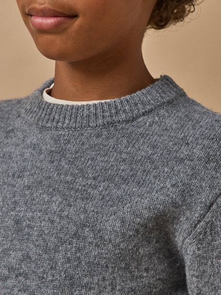 Pull garçon en laine merinos Bleu+Bleu clair+Gris chine+Vert 12 - vertbaudet enfant 