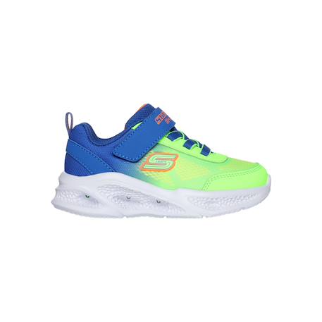 Chaussures à lacets extensibles meteor lights krendo – confort sportif enfant Bleu+Bleu lime+Noir   bleu 7 - vertbaudet enfant 