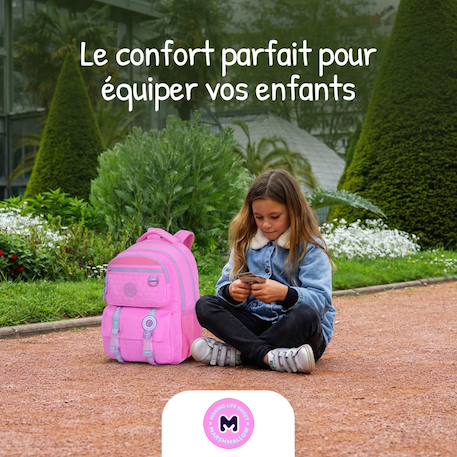 Sac à dos Scolaire - 2 compartiments - Marshmallow Rose Blush 5 - vertbaudet enfant 
