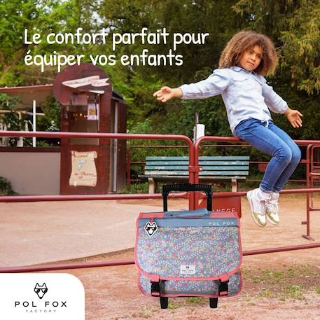 Cartable à roulettes réversible 2 compartiments Happy Jean - 38 cm Bleu 5 - vertbaudet enfant 