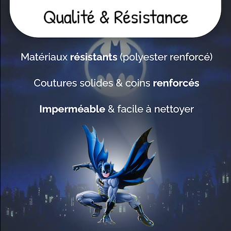 Cartable scolaire 38 cm - 2 compartiments Batman Forever Bleu et Jaune 6 - vertbaudet enfant 