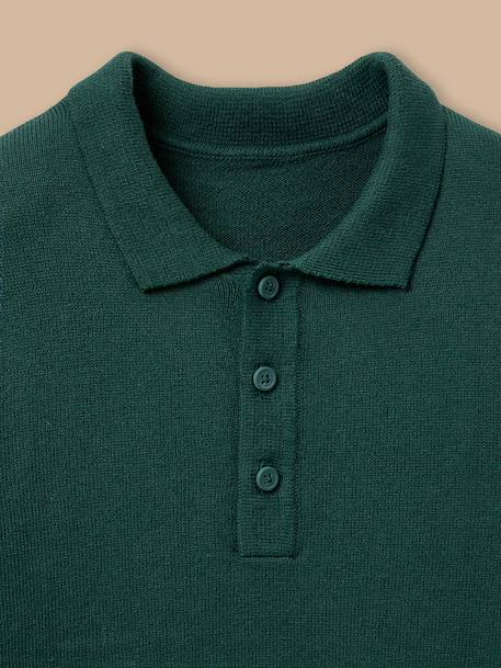 Pull col polo garçon Vert 2 - vertbaudet enfant 