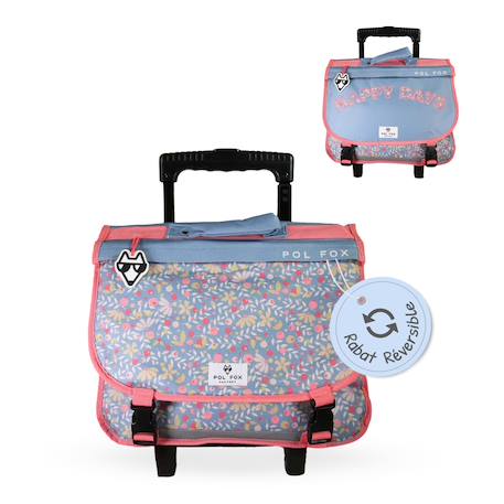 Fille-Accessoires-Fourniture scolaire-Cartable-Cartable à roulettes réversible 2 compartiments Happy Jean - 38 cm