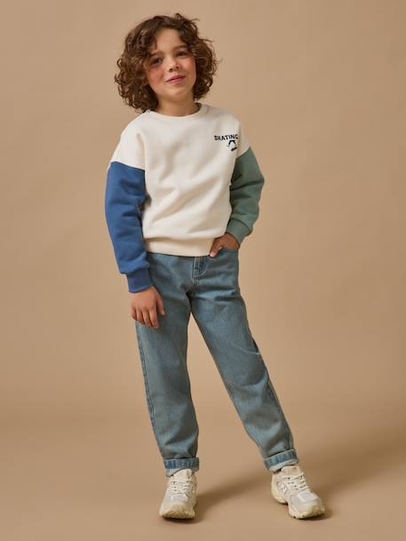 Sweat 'colorblock' garçon Ecru 4 - vertbaudet enfant 