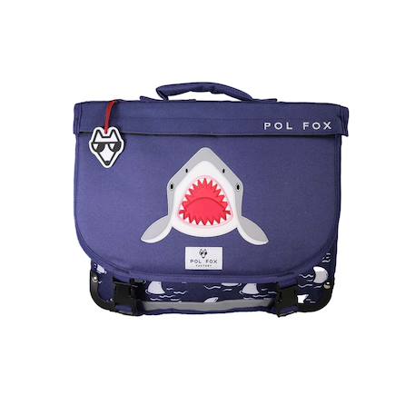 Cartable réversible 2 compartiments Shark - 38 cm Bleu 1 - vertbaudet enfant 