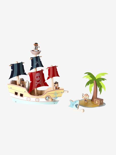 Bateau pirate en bois FSC® rouge 1 - vertbaudet enfant 