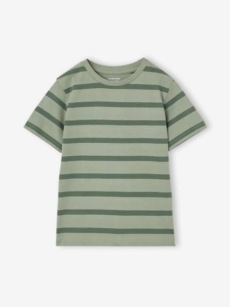 Lot 3 T-shirts manches courtes caramel+marine+noix de pécan+vert sauge 28 - vertbaudet enfant 