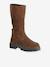 Boots fille en cuir zippées marron 1 - vertbaudet enfant 