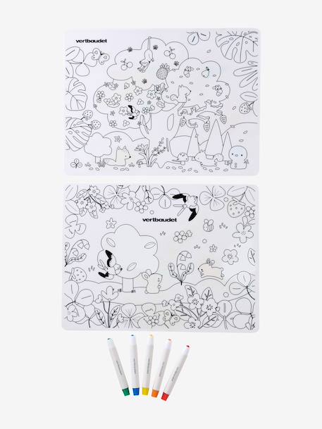 Set tapis à colorier + feutres blanc 2 - vertbaudet enfant 