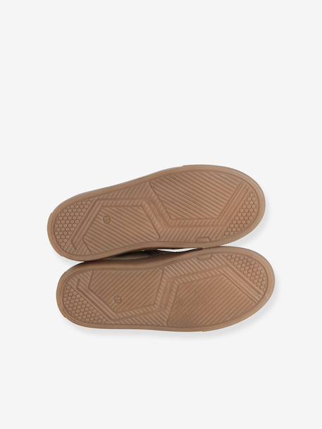 Baskets enfant garçon cuir montantes zippées et élastiquées beige+marine 5 - vertbaudet enfant 