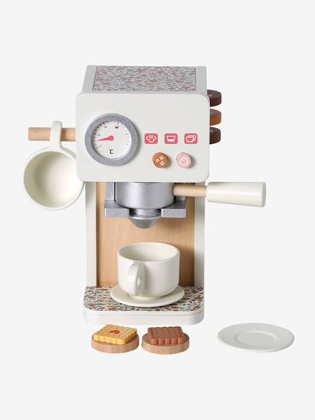 Machine à café rétro Flower en bois FSC® rose 3 - vertbaudet enfant 