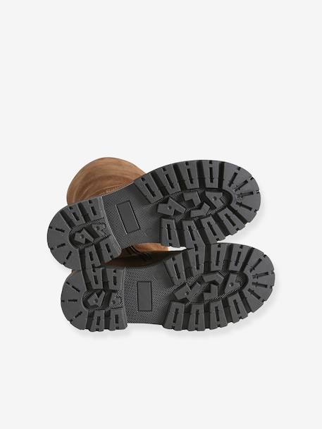 Boots fille en cuir zippées marron 5 - vertbaudet enfant 