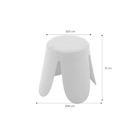 Lot de 2 tabourets empilables enfant polypropylène et bouclette texturée - niki kids Beige+Moutarde+Noir+Rose pâle+Terracotta+Vert céladon 29 - vertbaudet enfant 