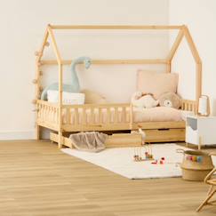 Chambre et rangement-Lit cabane enfant 2 tiroirs - bosco