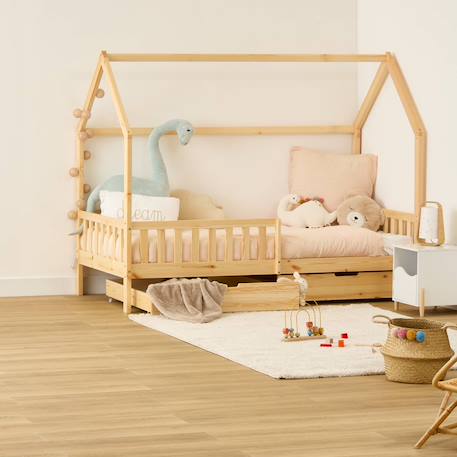 Lit cabane enfant 2 tiroirs - bosco Beige 1 - vertbaudet enfant 