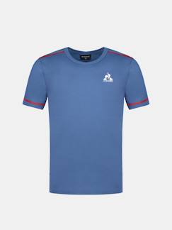 -T-shirt en jersey de coton avec bandes contrastées tricolores