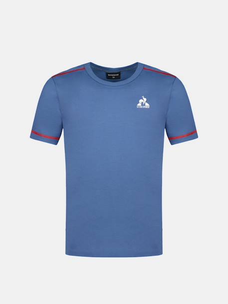 Garçon-T-shirt en jersey de coton avec bandes contrastées tricolores