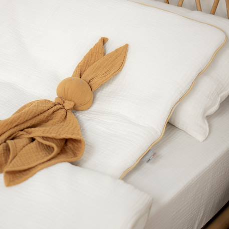 Oreiller plat en gaze de coton jeanne Beige+Blanc+Blanc à pois or+Bleu+Camel+Écru+Gris clair+Rose+Terracotta+Vert de gris 22 - vertbaudet enfant 