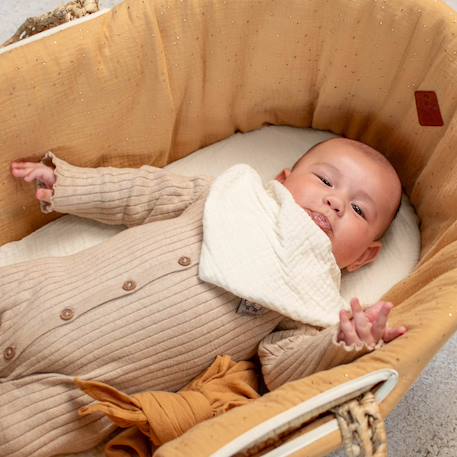 Bavoir bandana gaze de coton jeanne Beige+Blanc+Blanc à pois or+Bleu+Camel+Écru+Gris clair+Terracotta+Vert de gris+Vieux rose 27 - vertbaudet enfant 