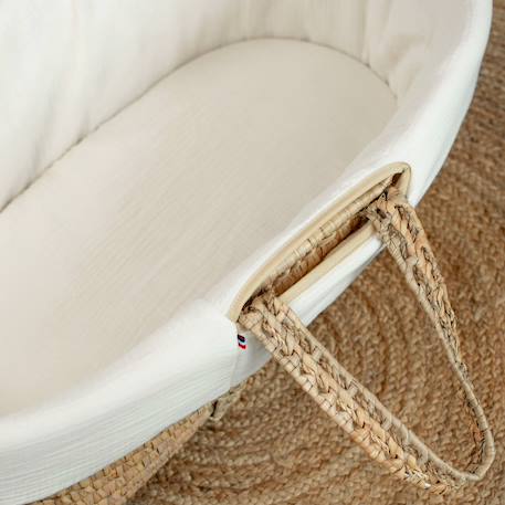 Couffin bébé avec matelas habillage et drap housse jeanne Beige+Blanc+Bleu+Camel+Écru+Gris clair+Rose+Terracotta+Vert de gris 24 - vertbaudet enfant 
