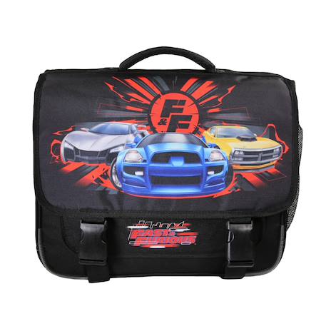Cartable scolaire 2 compartiments Fast & Furious - 38 cm Noir 1 - vertbaudet enfant 