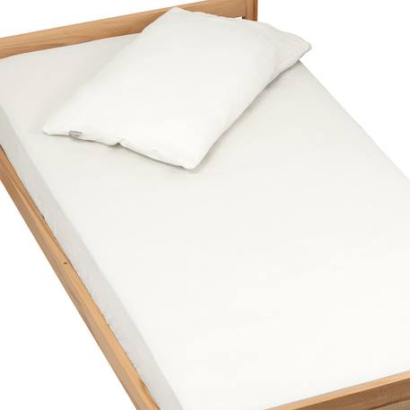 Drap housse uni en gaze de coton Beige+Blanc+Bleu+Camel+Écru+Gris+Terracotta+Vert de gris+Vert eucalyptus+Vieux rose 20 - vertbaudet enfant 