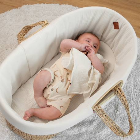 Lot de 3 draps housses couffin en gaze de coton pastel Rose, écru, blanc 2 - vertbaudet enfant 