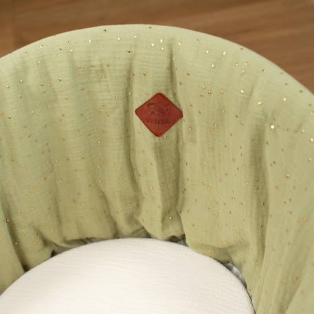 Habillage de couffin en gaze de coton pois dorés Blanc+Camel+Vert 13 - vertbaudet enfant 