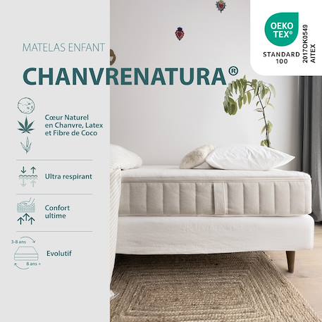Matelas enfant chanvrenatura® - epaisseur 17cm Blanc 2 - vertbaudet enfant 