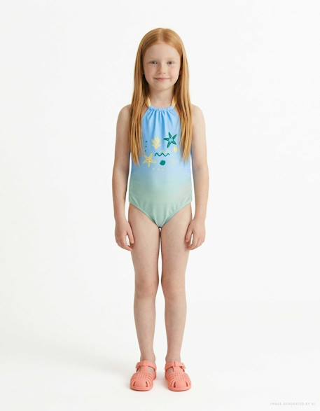 Fille-Maillot de bain-Maillot de bain avec imprimé marin et paillettes