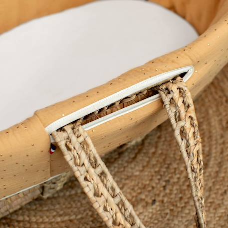 Habillage de couffin en gaze de coton pois dorés Blanc+Camel+Vert 10 - vertbaudet enfant 
