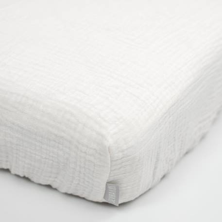 Drap housse uni en gaze de coton Beige+Blanc+Bleu+Camel+Écru+Gris+Terracotta+Vert de gris+Vert eucalyptus+Vieux rose 25 - vertbaudet enfant 